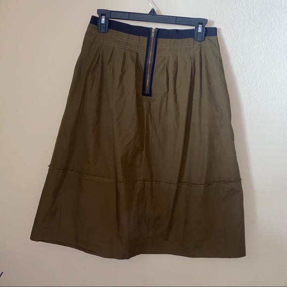 Madewell Pleated Midi Skirt Size 4 Olive Green EUC - Picture 5 of 7